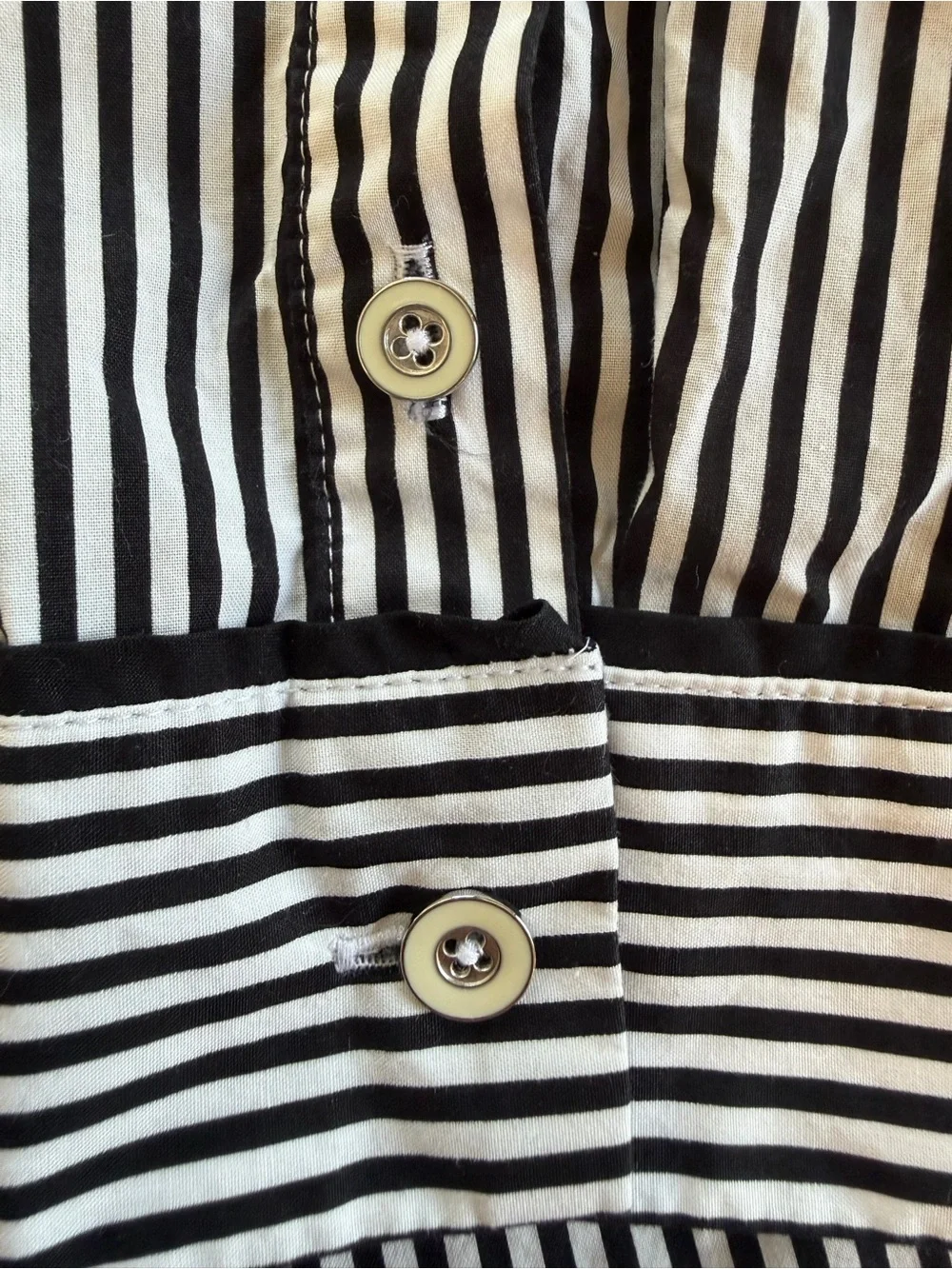 Talbots Blouse Top Black White size SP - Picture 4 of 7